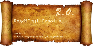 Regényi Orsolya névjegykártya
